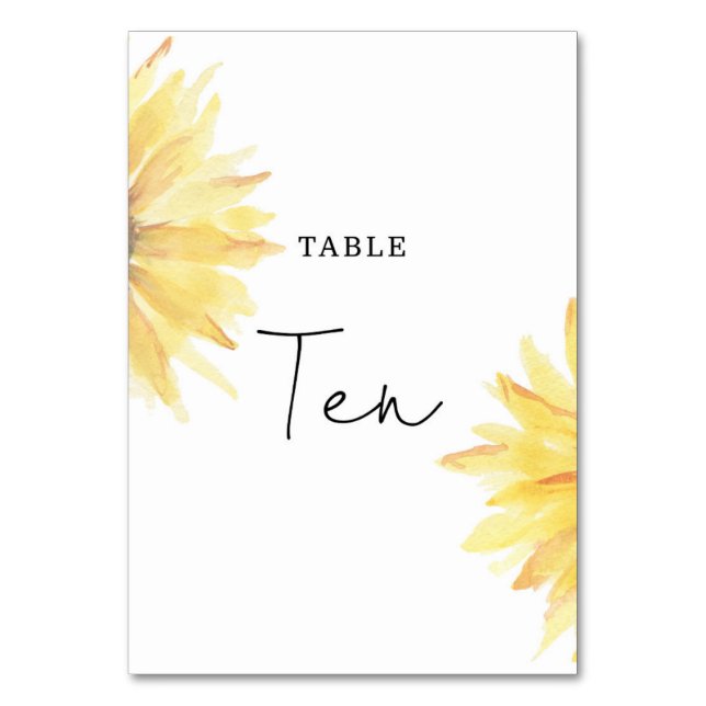 Mariage de tournesol Dix numéro de table (Par défaut)