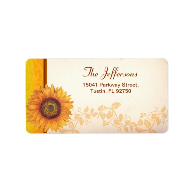 mariage de tournesol étiquettes de adresse (Devant)