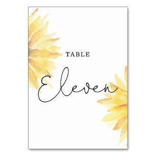 Mariage de tournesol Onze numéro de table