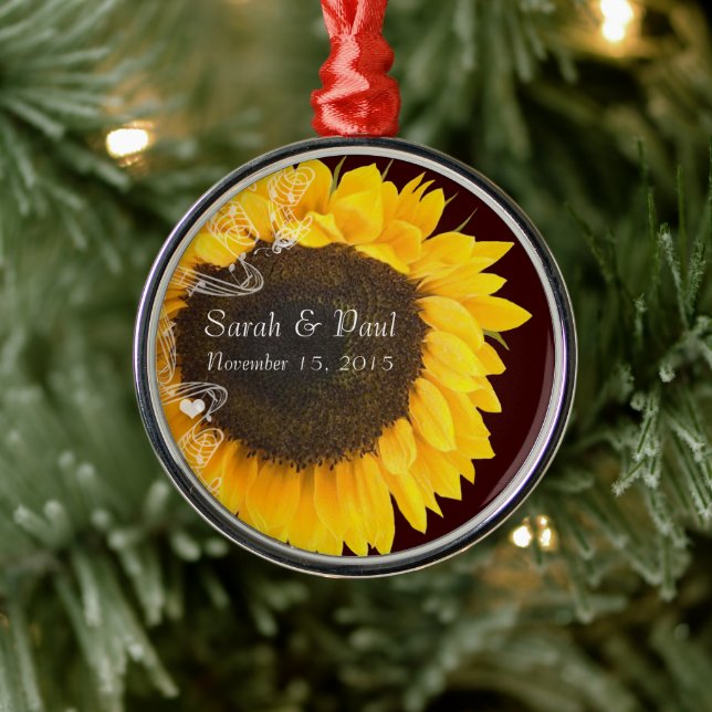 Mariage de tournesol ornement de Noël (Arbre)