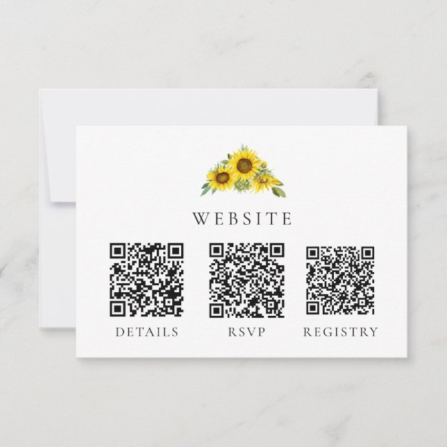 Mariage de tournesol QR Code Registre RSVP site We (Devant)