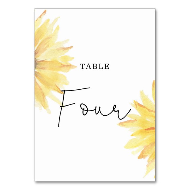 Mariage de tournesol Quatre numéro de table (Par défaut)