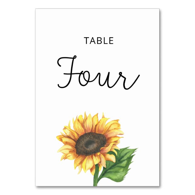 Mariage de tournesol Quatre numéro de table (Par défaut)