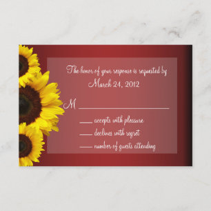 Mariage de tournesol rouge et jaune RSVP