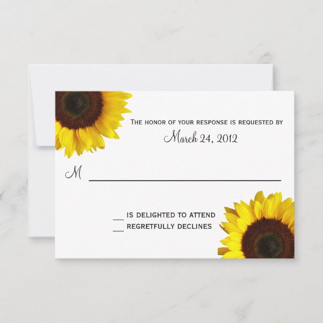 Mariage de tournesol RSVP (Devant)