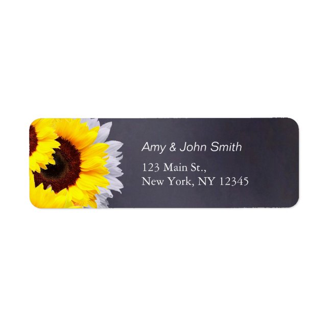 Mariage de tournesol rustique étiquette de adresse (Devant)