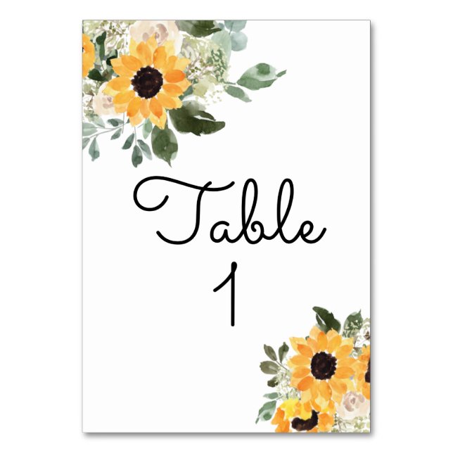 Mariage de tournesol rustique Numéro de table (Par défaut)