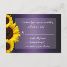 Mariage de tournesol violet et jaune RSVP