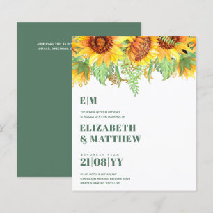 Mariage de tournesols verts à faible budget