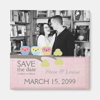 Mariage de trois hiboux Enregistrer la date Magnet