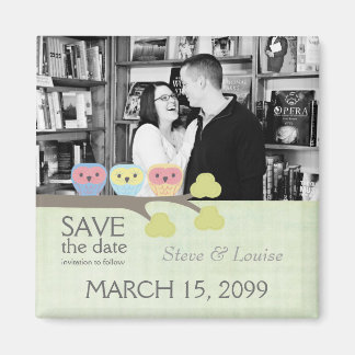 Mariage de trois hiboux Enregistrer la date Magnet