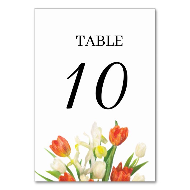 Mariage de Tulipes orange et beige Numéro de table (Par défaut)