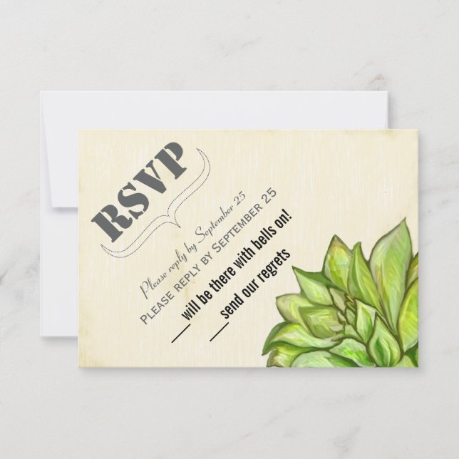 Mariage de typographie moderne succulente rustique (Devant)