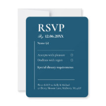 Mariage de typographie Turquoise RSVP Linen