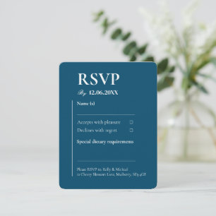 Mariage de typographie Turquoise RSVP Linen