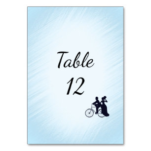 Mariage de vélos bleus Numéro de table