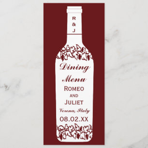 Mariage de vignoble dinant le menu