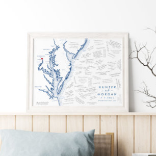 Mariage de Washington DC Modern Map Poster du livr