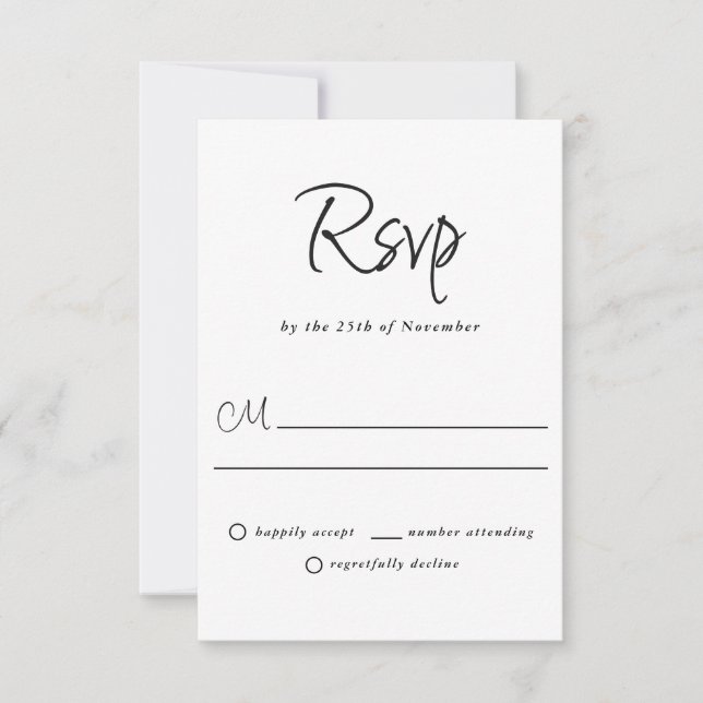 Mariage Décontracté moderne et simple RSVP (Devant)