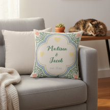 Mariage décoratif nostalgique Coussin avec des nom