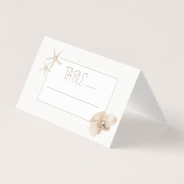 Mariage d'élégance côtière Numéro de table Carte d (Front)