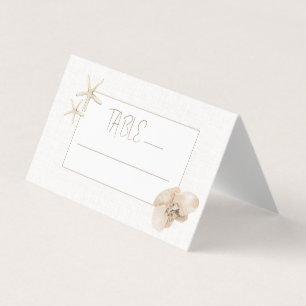 Mariage d'élégance côtière Numéro de table Carte d