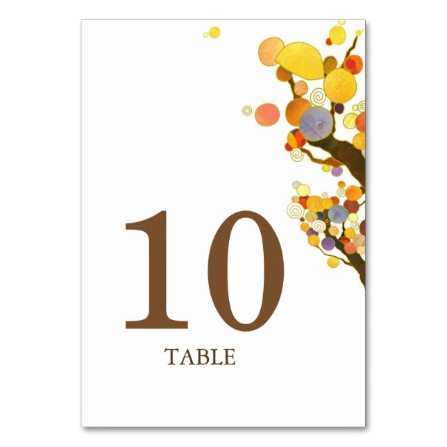 Mariage des arbres de Bohême Carte Numéro de table (Par défaut)