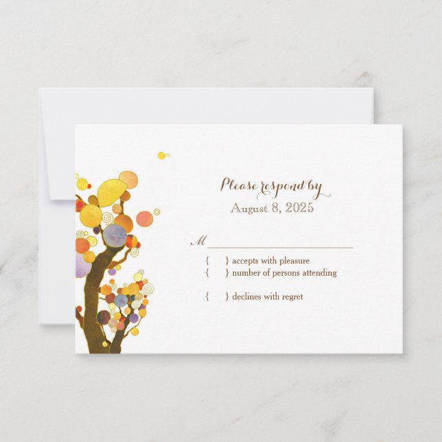 Mariage des arbres de campagne élégant RSVP (Devant)