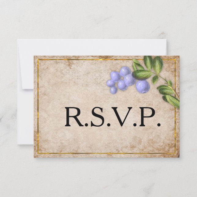 Mariage des baies bleues vintages RSVP (Devant)