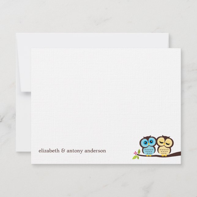 Mariage des Chouettes bleues et jaunes (Devant)