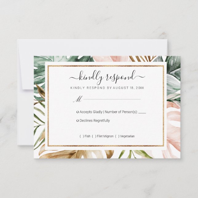 Mariage des Feuilles tropicaux RSVP (Devant)