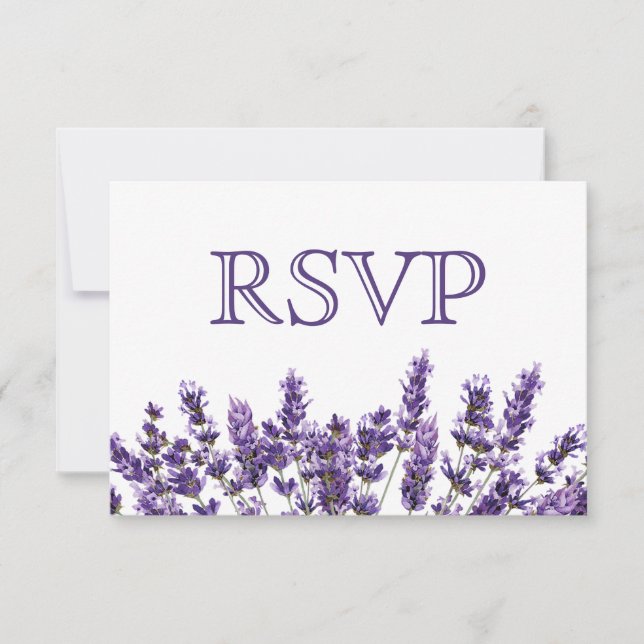 Mariage des fleurs violettes Lavender Lilac RSVP (Devant)