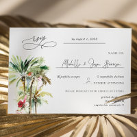 Mariage des palmiers tropicaux de plage RSVP