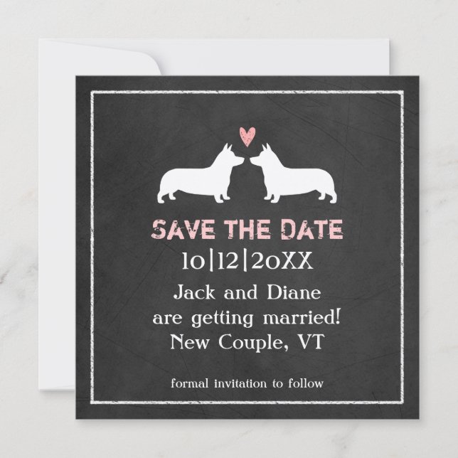 Mariage des Pembroke Welsh Corgis Save the Date (Devant)