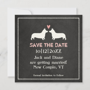 Mariage des Pembroke Welsh Corgis Save the Date