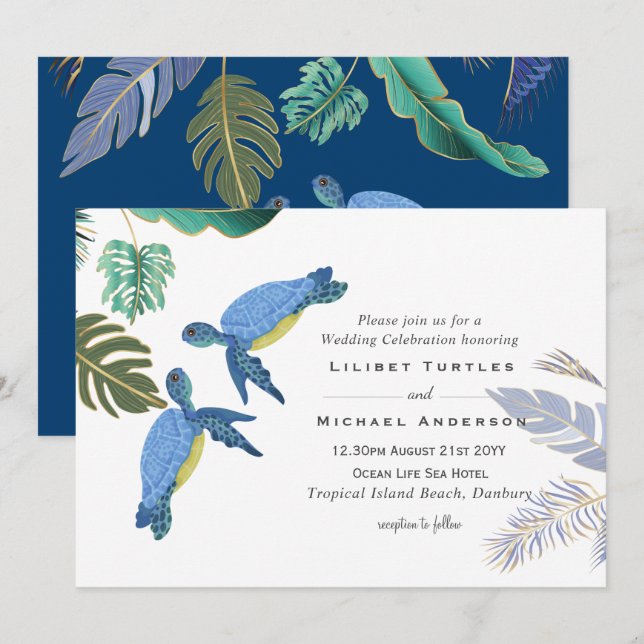 Mariage des Tortues Marines Bleu Jaune (Devant / Derrière)