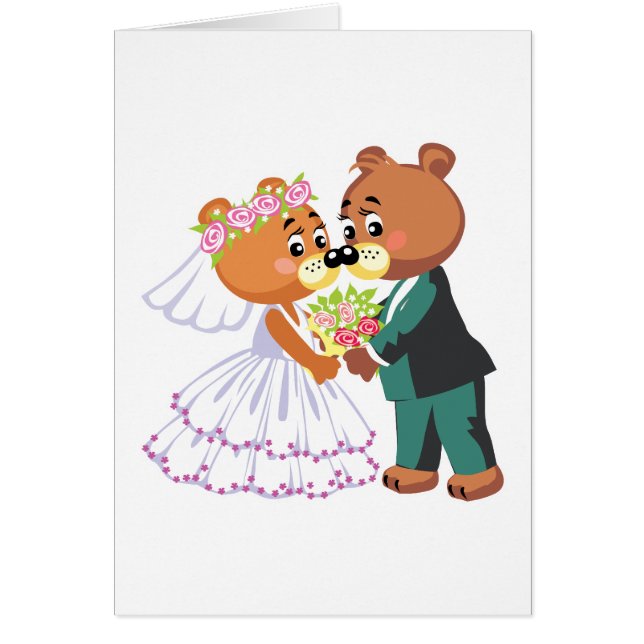 mariage design nounours marié et marié mignon (Devant)