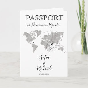 Mariage Destination Passeport bleu Carte du monde