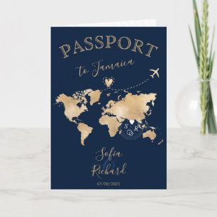 Mariage Destination Passport Carte du monde Coeur