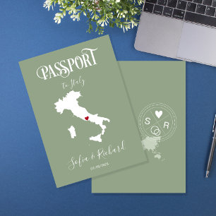 Mariage Destination Passport Carte du monde Italie