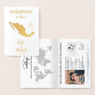 Mariage Destination Passport Carte du monde Mexiqu