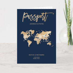 Mariage Destination Passport Carte du monde Modern