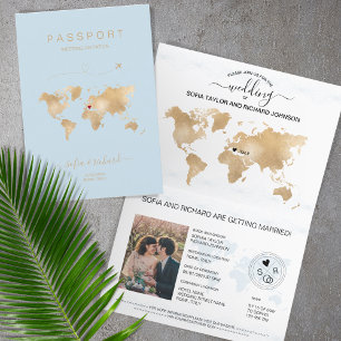 Mariage Destination Passport Carte du monde Modern