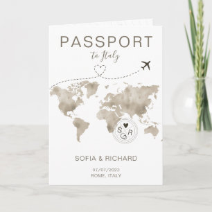 Mariage Destination Passport Carte du monde Voyage
