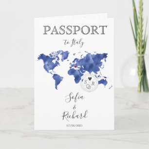 Mariage Destination Passport Gold Carte du monde B