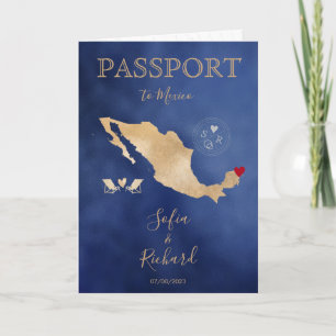 Mariage Destination Passport Gold Carte du monde M