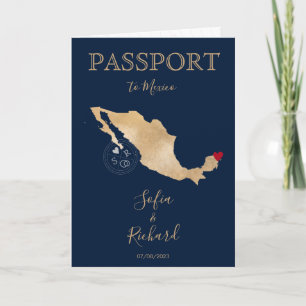 Mariage Destination Passport Gold Carte du monde M