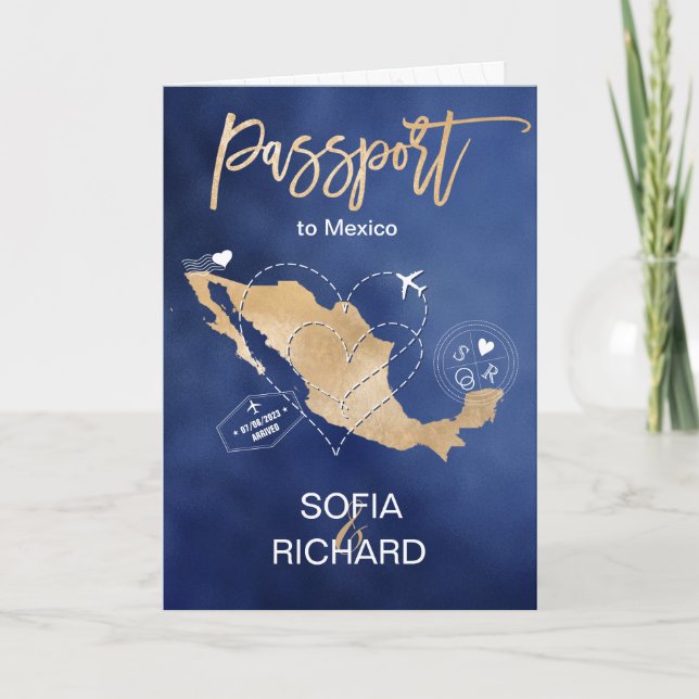 Mariage Destination Passport Gold Carte du monde M (Devant)
