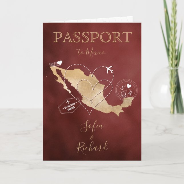 Mariage Destination Passport Gold Carte du monde M (Devant)