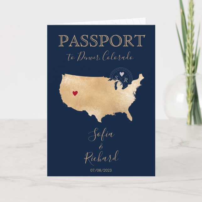 Mariage Destination Passport US Carte Colorado (Devant)